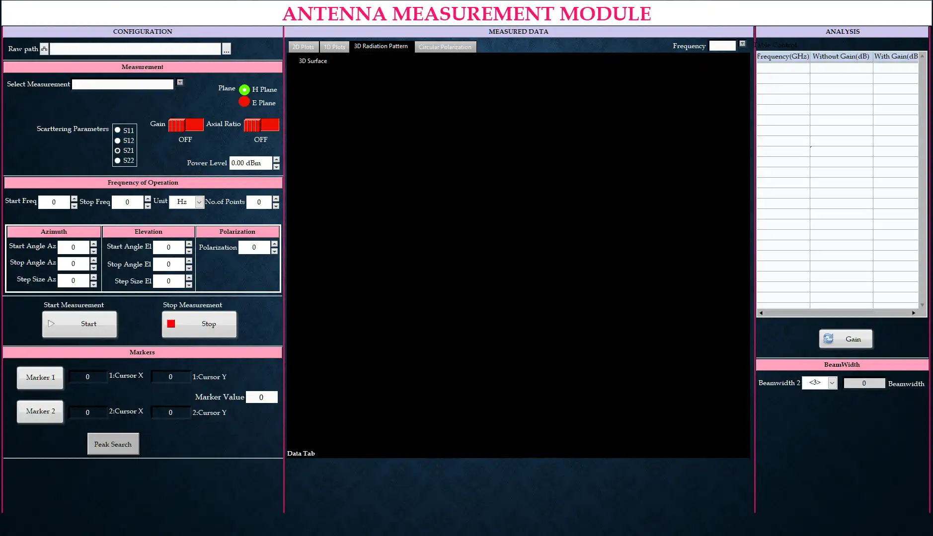 Antenna measurement suite gui - 2